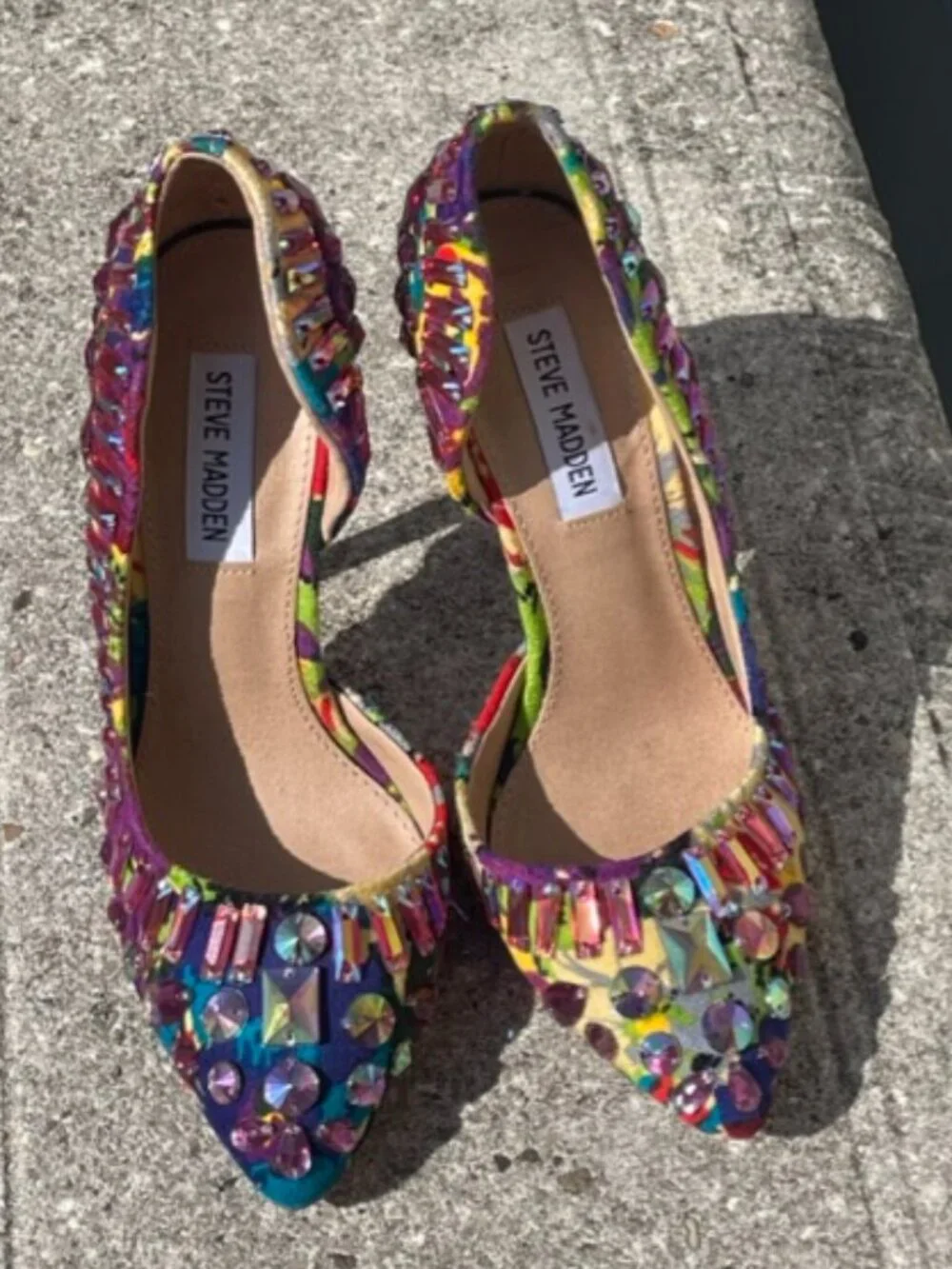 Steve Madden Galatik Multi-Color Rhinestone Heels Size‎ 5.5M